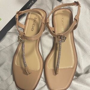 NEW NIB Bebe Nude Sandals with Sparkling Accents Size 8